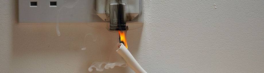 image of a plug that is on fire